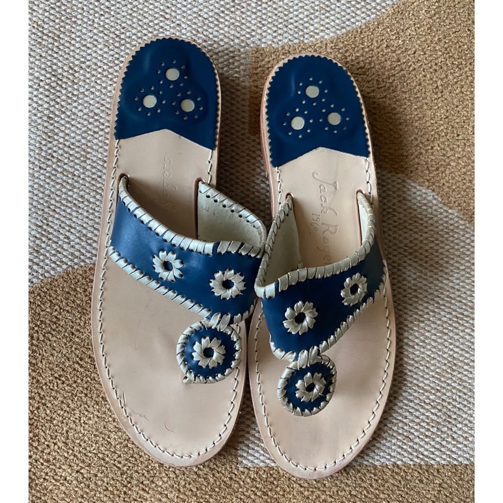 Jack Rogers | Navy Blue and White Gold Sandal | 9M